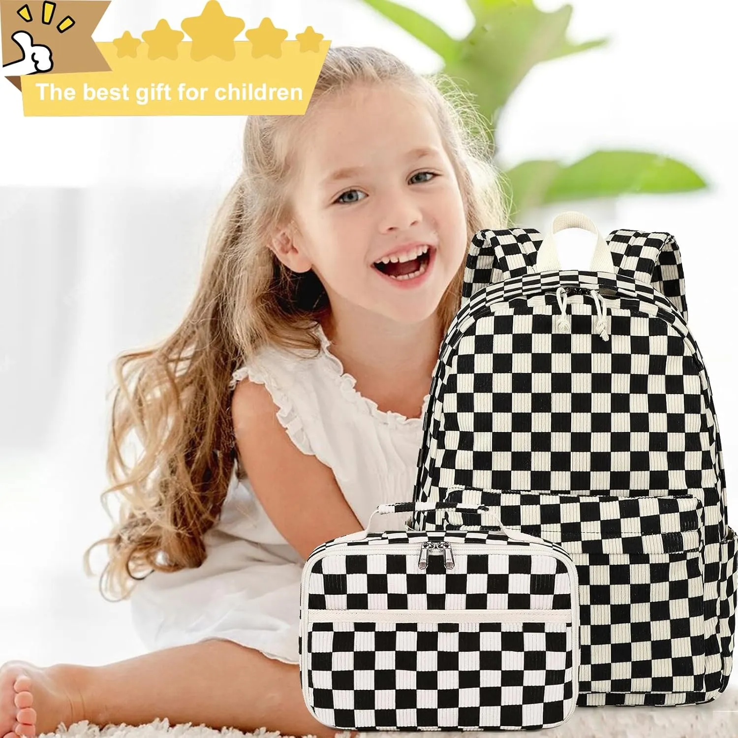 Bluboon Backpack for Girls Kids Preschool Backpack with Lunch Box Kindergarten Bookbag Toddler School Bags Set