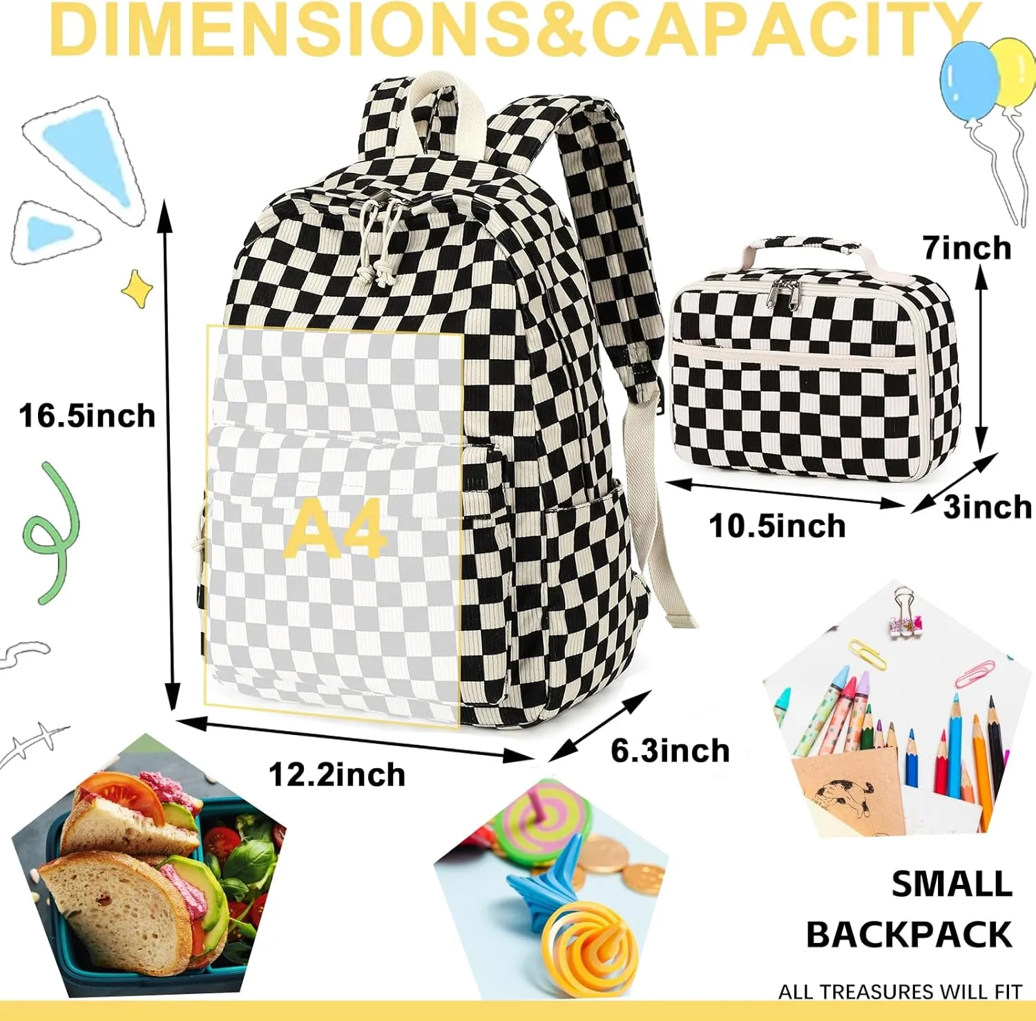Bluboon Backpack for Girls Kids Preschool Backpack with Lunch Box Kindergarten Bookbag Toddler School Bags Set