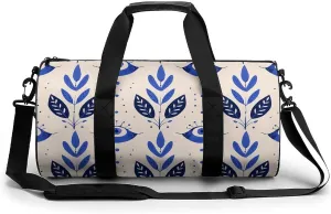 Blue Eye Pattern Gym Bag Small Travel Duffle Bag with Compartment Carry On Weekender Bag for Women Men