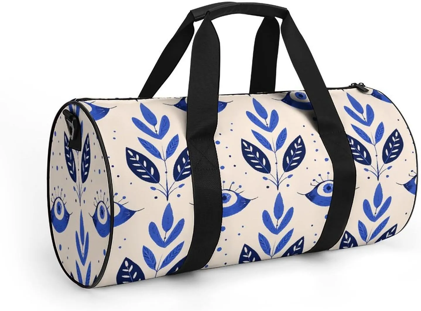 Blue Eye Pattern Gym Bag Small Travel Duffle Bag with Compartment Carry On Weekender Bag for Women Men