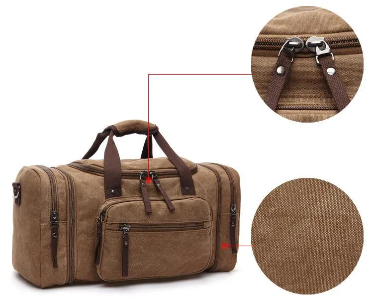 BlueVintage Canvas Gym Duffel unisex Travel Tote Bag