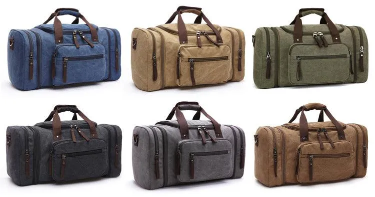 BlueVintage Canvas Gym Duffel unisex Travel Tote Bag