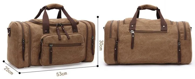 BlueVintage Canvas Gym Duffel unisex Travel Tote Bag