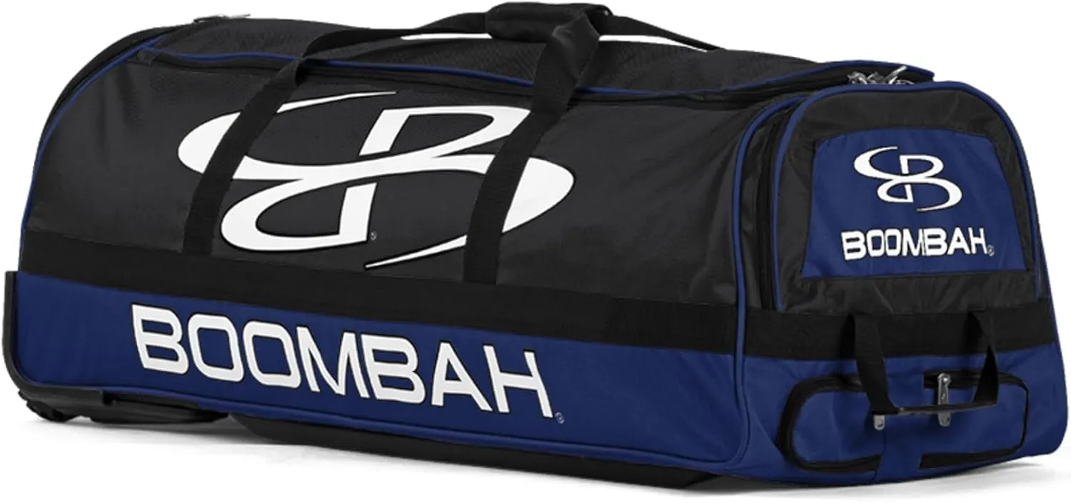 Boombah Brute Rolling Bat Bag - 35" x 15" x 12-1/2" - Multiple Color Options - Holds 4 Bats and Room for Gear - Wheeled Bag