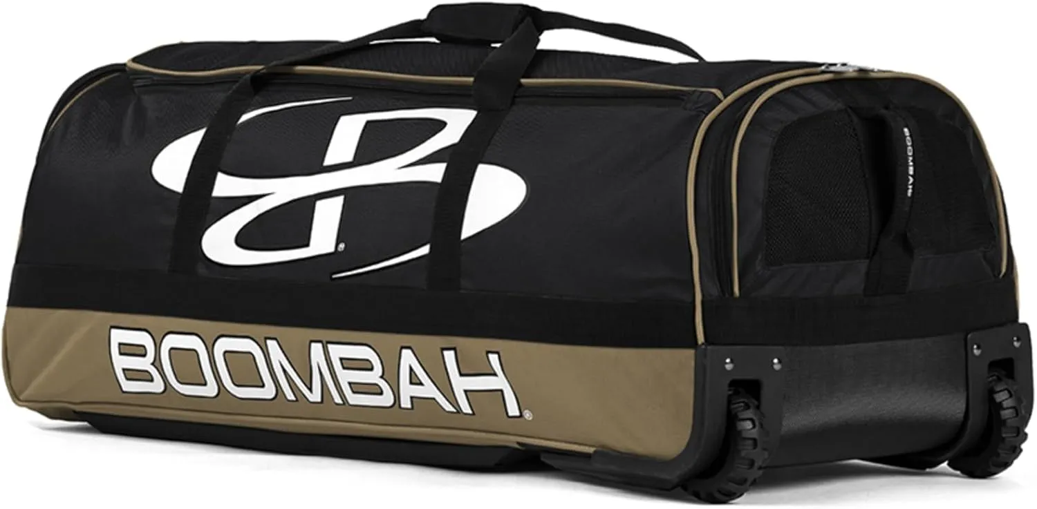 Boombah Brute Rolling Bat Bag - 35" x 15" x 12-1/2" - Multiple Color Options - Holds 4 Bats and Room for Gear - Wheeled Bag