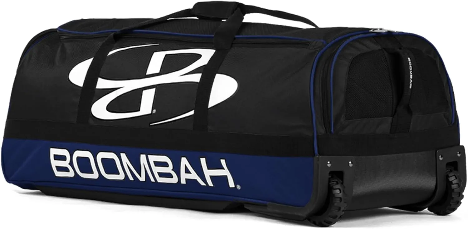 Boombah Brute Rolling Bat Bag - 35" x 15" x 12-1/2" - Multiple Color Options - Holds 4 Bats and Room for Gear - Wheeled Bag