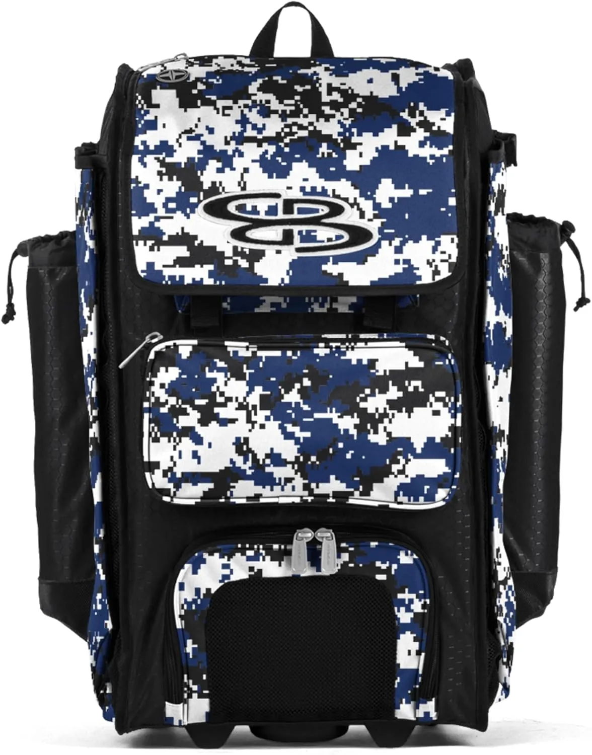 Boombah Rolling Catchers Superpack Baseball/Softball Gear Bag Digital Camo - 23-1/2" x 13-1/2" x 9-1/2" - Multiple Colors - Telescopic Handle and Holds 4 Bats - Wheeled Version