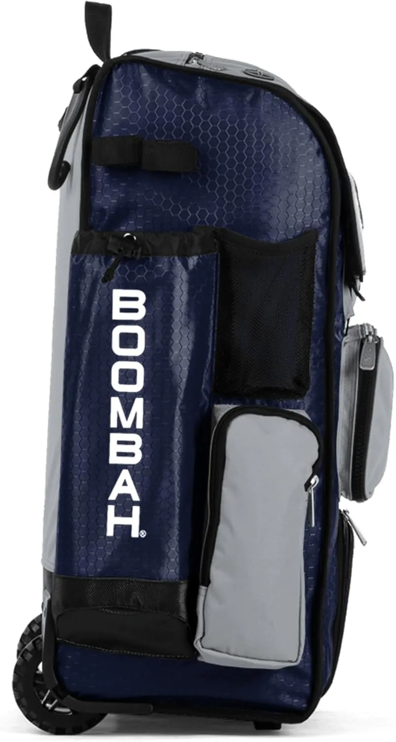 Boombah Rolling Superpack Baseball/Softball Gear Bag - 23-1/2" x 13-1/2" x 9-1/2" - Multiple Colors - Telescopic Handle and Holds 4 Bats - Wheeled Version