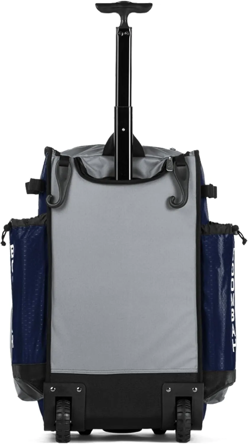 Boombah Rolling Superpack Baseball/Softball Gear Bag - 23-1/2" x 13-1/2" x 9-1/2" - Multiple Colors - Telescopic Handle and Holds 4 Bats - Wheeled Version