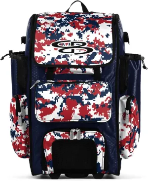 Boombah Superpack Hybrid Rolling Bat Bag Digital Camo - Multiple Colors - Wheeled & Backpack Version