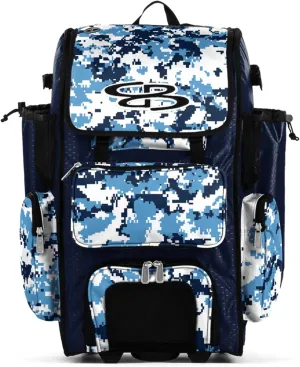 Boombah Superpack Hybrid Rolling Bat Bag Digital Camo - Multiple Colors - Wheeled & Backpack Version