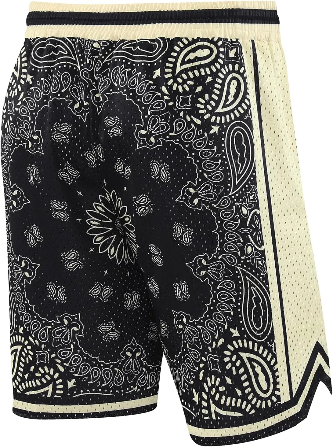 BOOMLEMON Men's Basketball Shorts Workout Athletic Paisley Shorts Mesh Print Running Short Pants
