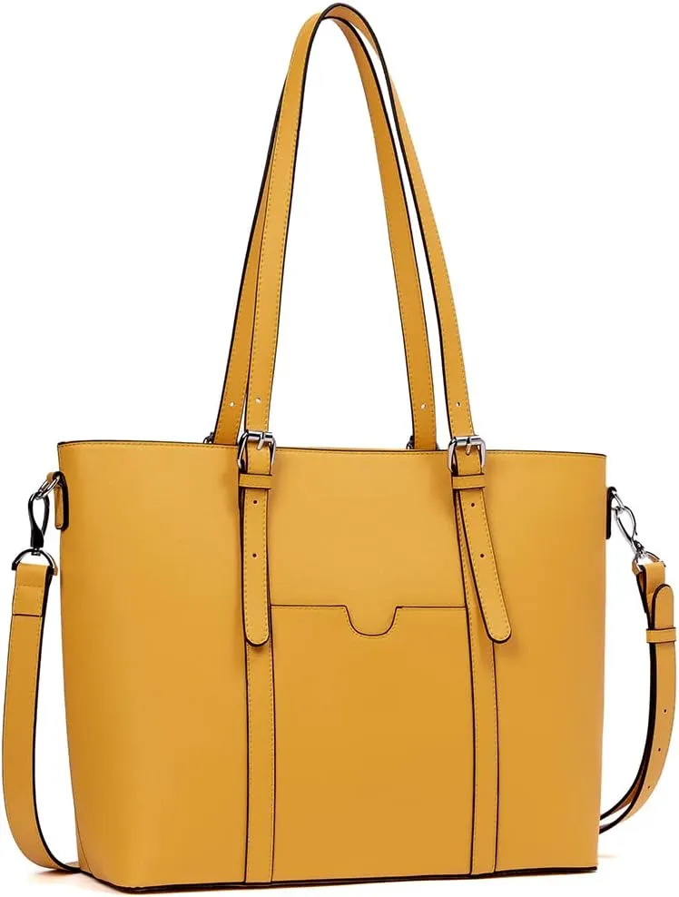 BOSTANTEN Womens Leather Laptop Tote Office Shoulder Handbag Vintage Briefcase 15.6 inch Computer Work Purse