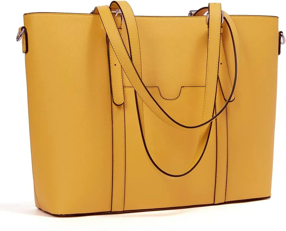 BOSTANTEN Womens Leather Laptop Tote Office Shoulder Handbag Vintage Briefcase 15.6 inch Computer Work Purse