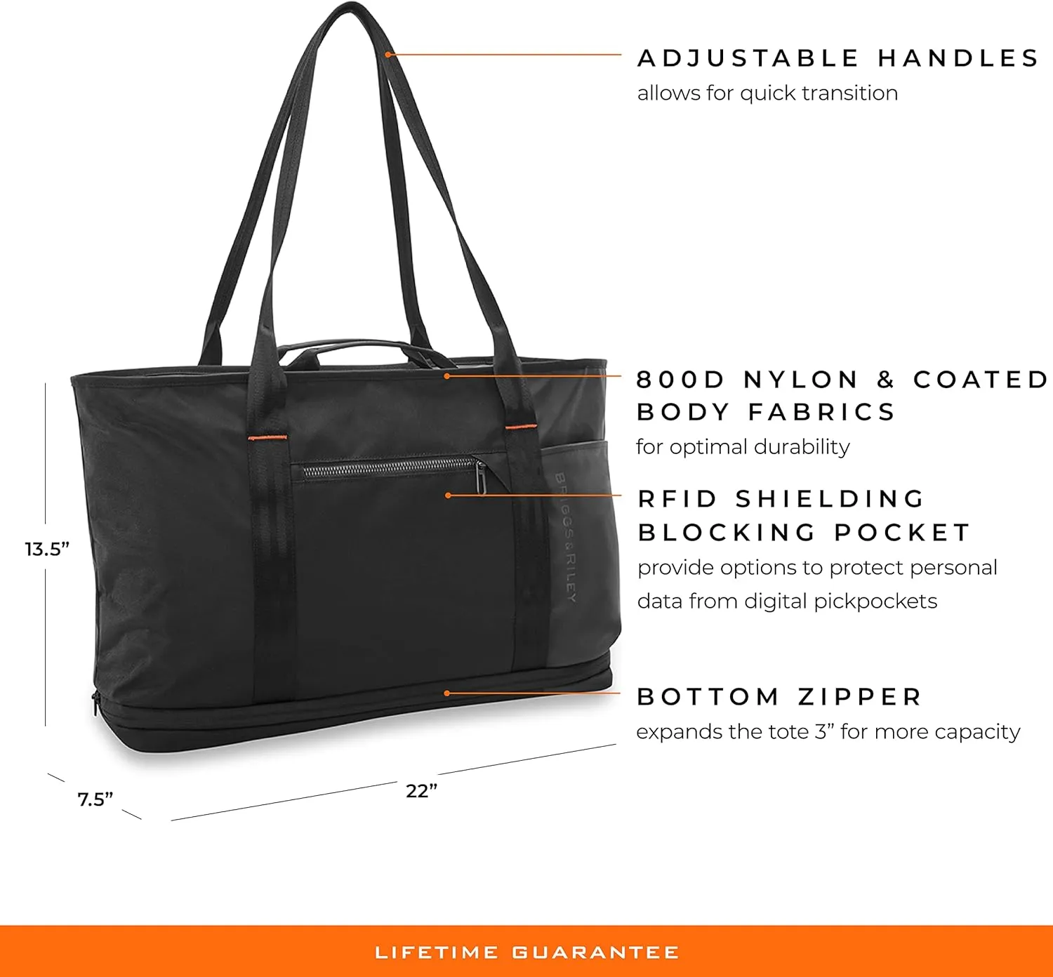 Briggs & Riley Tote Bag for Women & Men - Tote for Weekend Travel & Work, Carry On Handbag