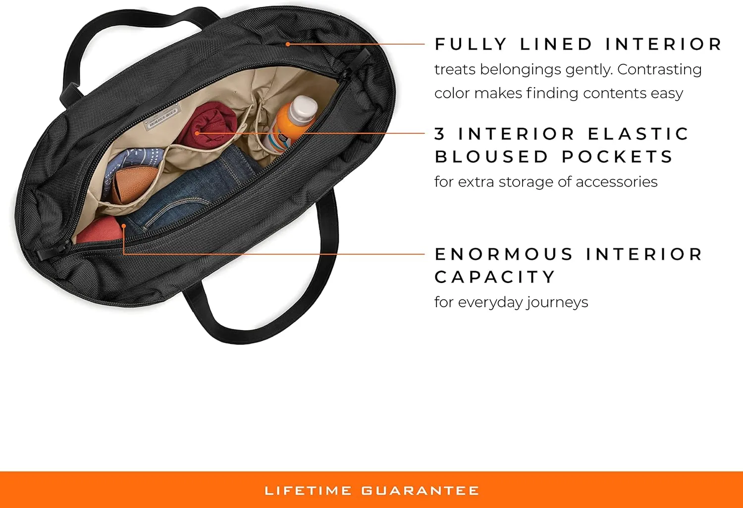 Briggs & Riley Traveler Tote Bag - Nylon Tote Bag for Weekend Travel & Work, Smooth Zipper Closure - Baseline Collection