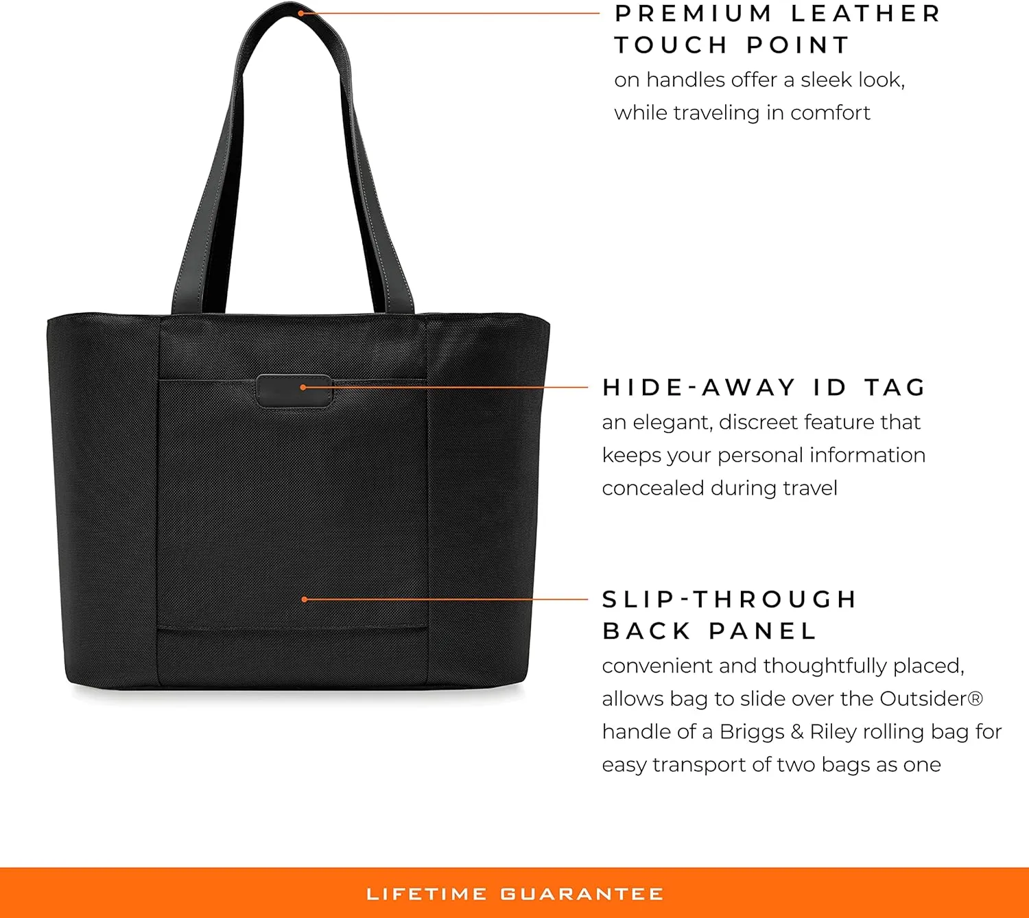 Briggs & Riley Traveler Tote Bag - Nylon Tote Bag for Weekend Travel & Work, Smooth Zipper Closure - Baseline Collection