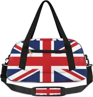 British Flag Duffel Bag for Women Men Travel Bag Small Gym Bag Waterproof Workout Overnight Tote Bag for Sport Dance Weekend Yoga