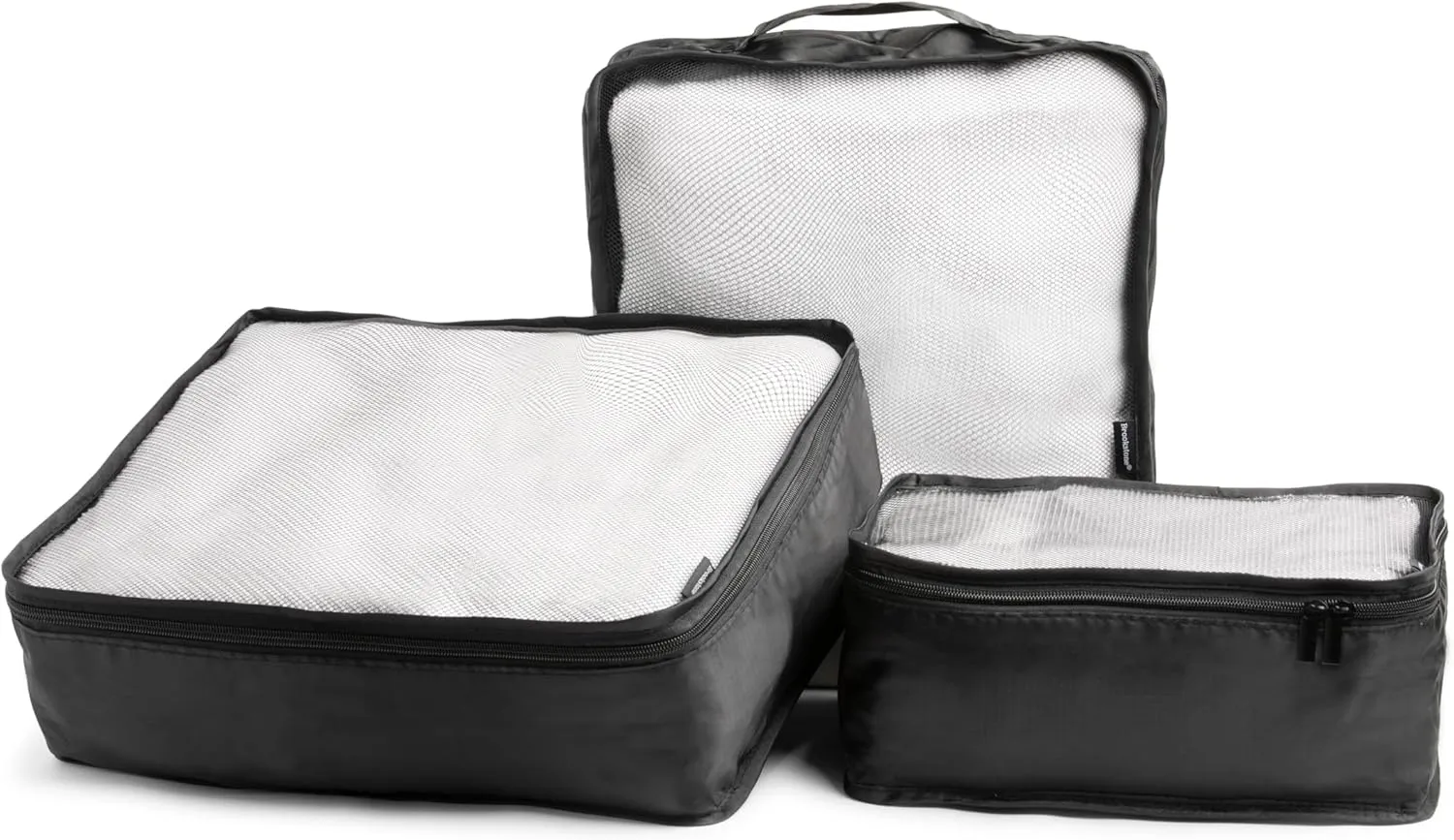 Brookstone Packing Cubes - 6 Piece Compression Packing Cubes for Travel - Tear Resistant Travel Essentials Bag Organizer Set, Black