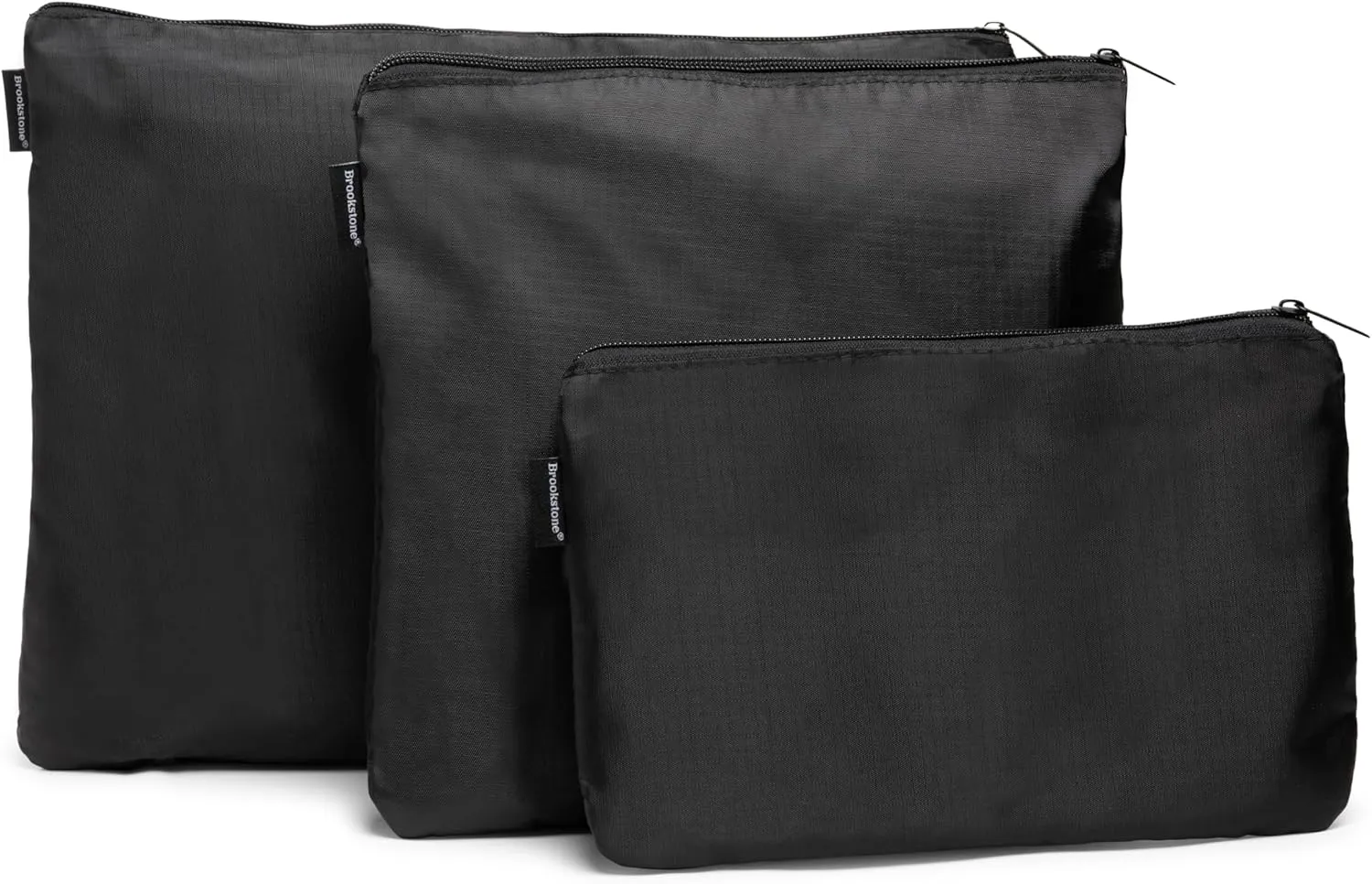 Brookstone Packing Cubes - 6 Piece Compression Packing Cubes for Travel - Tear Resistant Travel Essentials Bag Organizer Set, Black