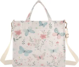 Burbuja Butterfly Twig Tote Bag for Women, Corduroy Tote Bag Handbag Crossbody Bag for Shopping Work Travel, S