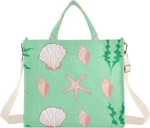 Burbuja Seashells Seaweed Tote Bag for Women, Corduroy Tote Bag Handbag Crossbody Bag for Shopping Work Travel