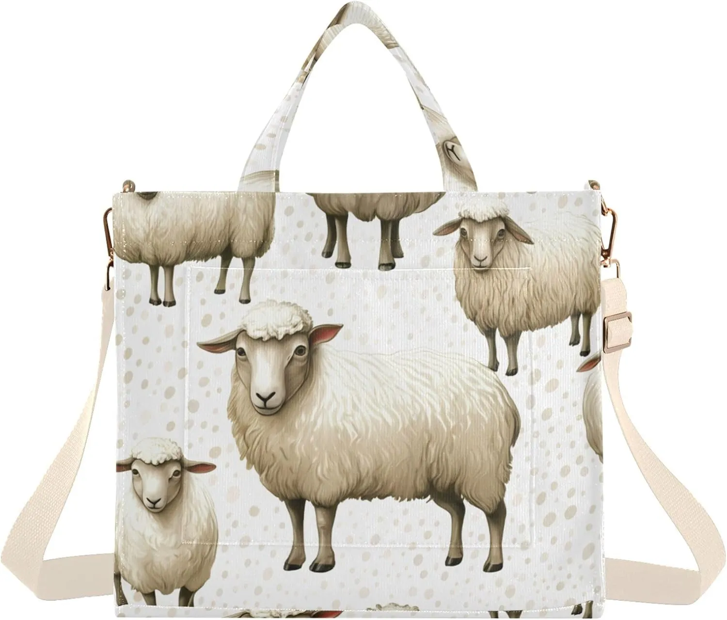 Burbuja Sheep Lamps Tote Bag for Women, Corduroy Tote Bag Handbag Crossbody Bag for Shopping Work Travel