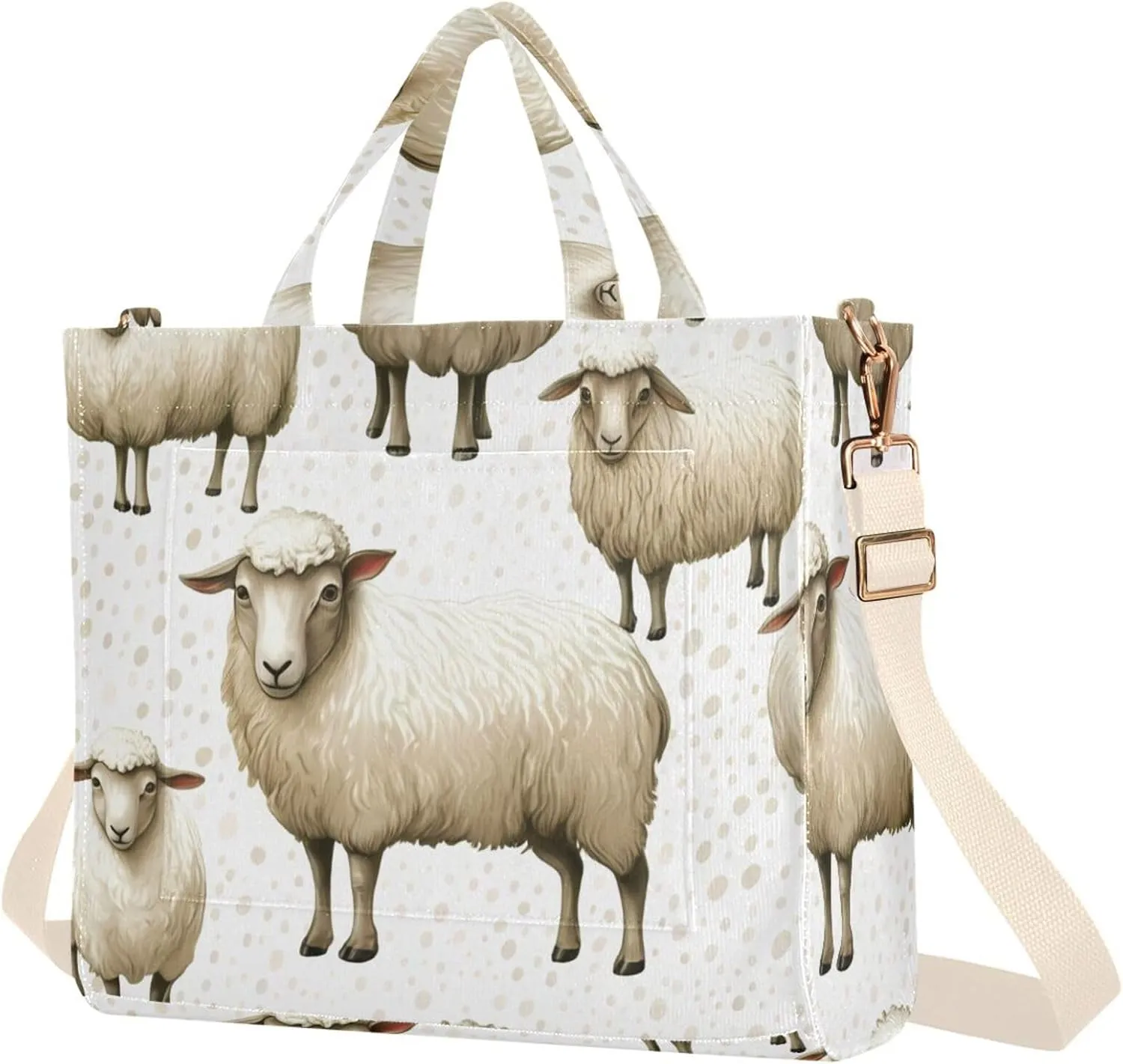 Burbuja Sheep Lamps Tote Bag for Women, Corduroy Tote Bag Handbag Crossbody Bag for Shopping Work Travel