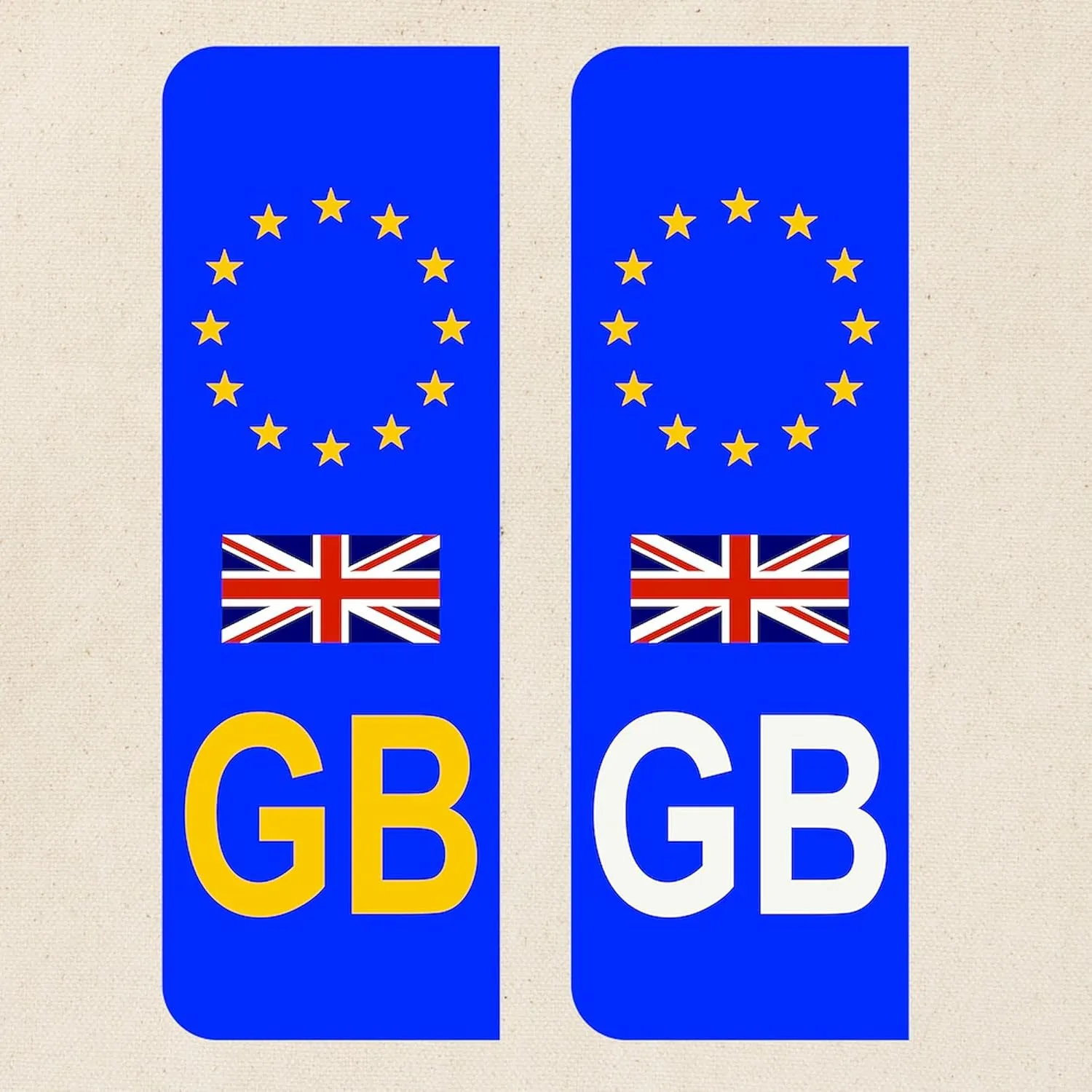 CafePress EU Number Plate Identifier For Great Britain Reusable Natural Beige Canvas Shopping Bag
