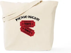 CafePress Movie Night Tote Bag Reusable Natural Beige Canvas Shopping Bag