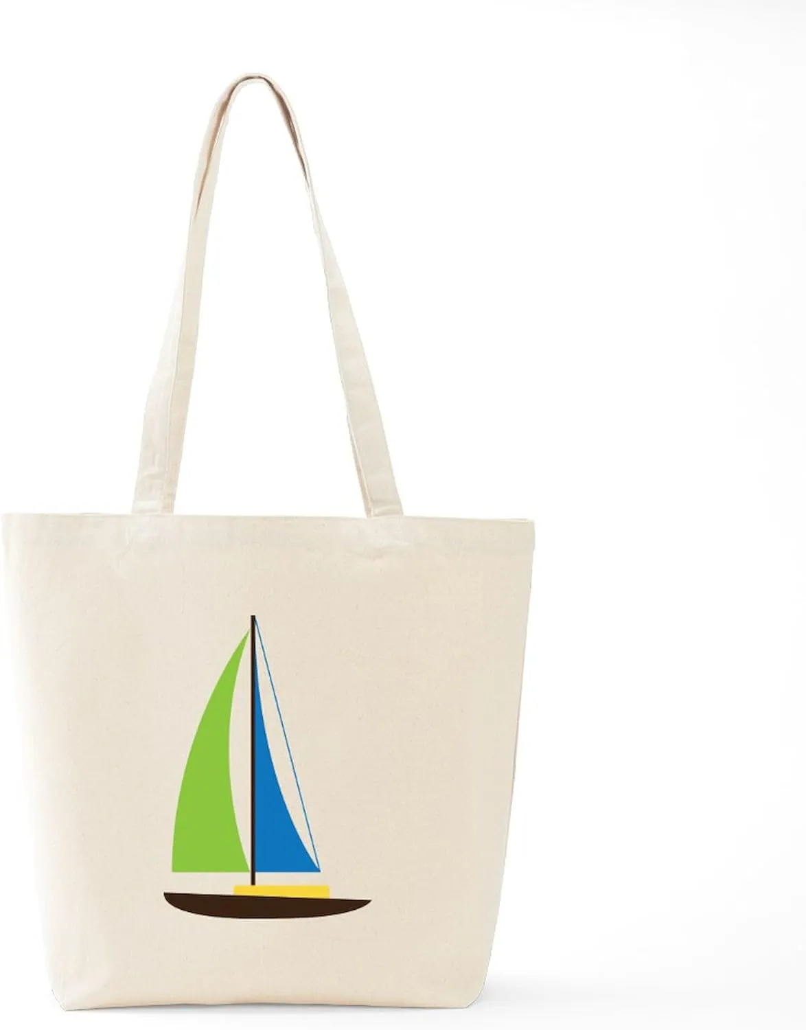 CafePress Sailing Boat Tote Bag Natural Canvas Tote Bag, Reusable Shopping Bag