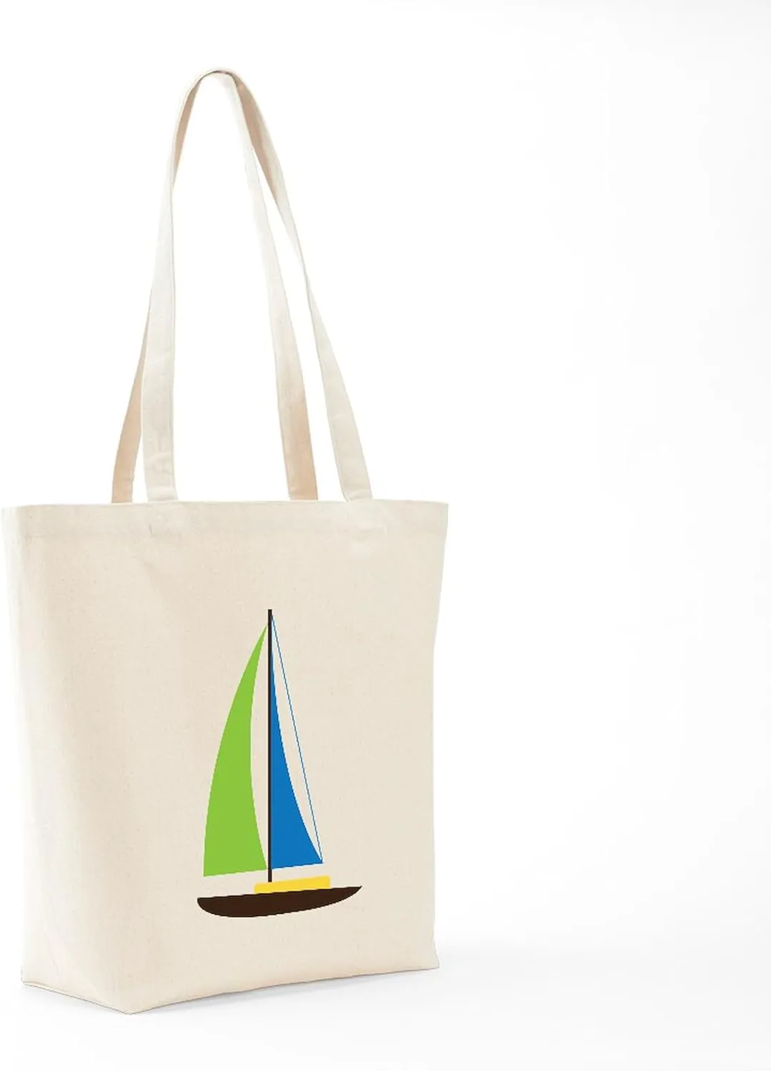 CafePress Sailing Boat Tote Bag Natural Canvas Tote Bag, Reusable Shopping Bag
