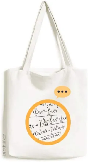 Calculus Mathematical Formulas Painted Stick Expression Gift Sack Canvas Tote Shoulder Bag