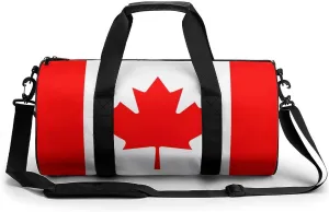 Canada Flag Small Gym Bag for Men Women Swim Dance Travel Tote Duffle Bags with Shoulder Strap