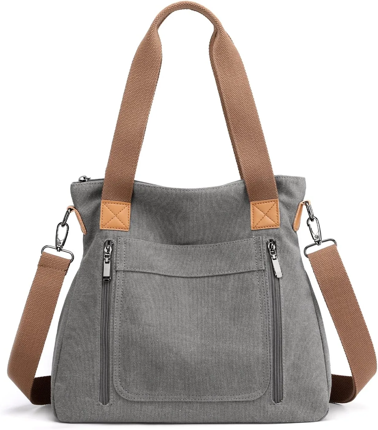 Canvas Crossbody Bags for Women Trendy Tote Purses Work Shoulder Multi-pocket Handbags