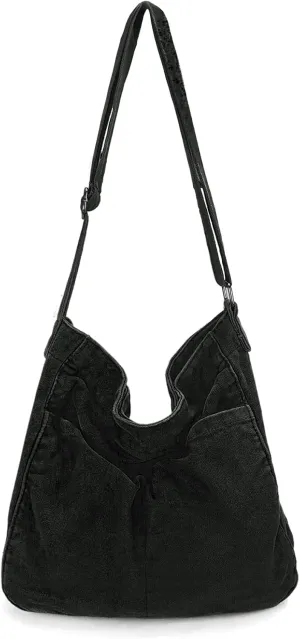 Canvas Crossbody Shoulder Bag Casual Hobo Bag Travel Tote Bag Messenger Bags Cute Large Purse for Women
