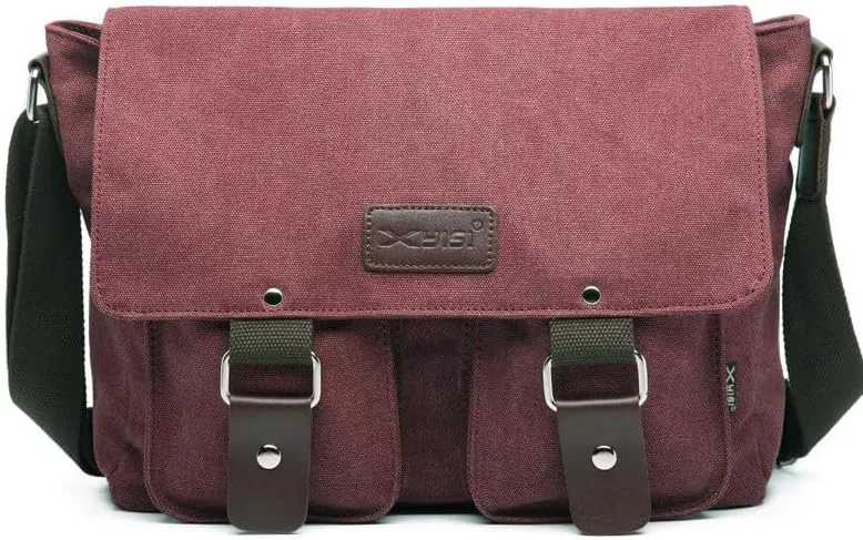 Canvas Messenger Bag for Men & Women - Vintage Shoulder Bag Satchel Bag Laptop Crossbody Campus Work Bag