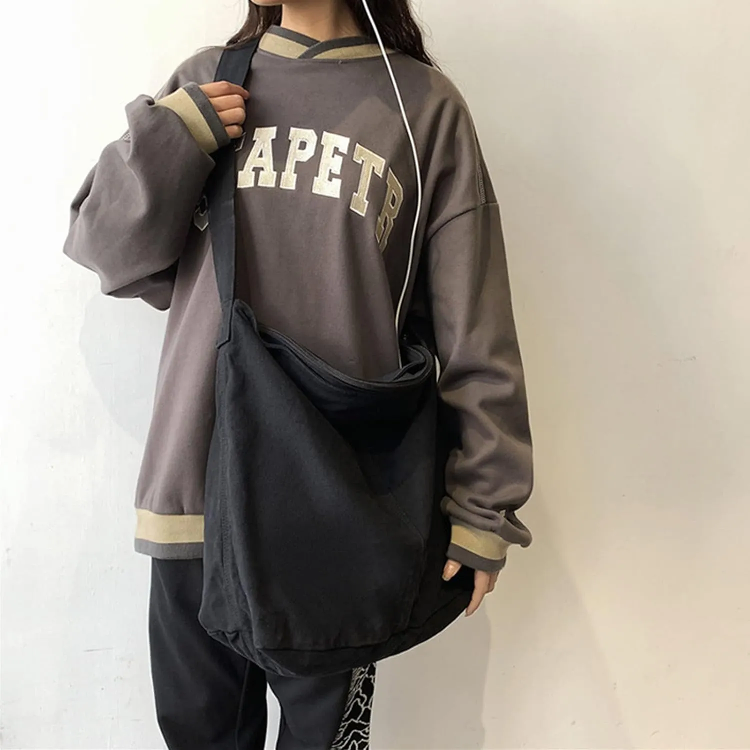 Canvas Shoulder Bag Female Shopper Large Capacity Messenger Handbag Designer