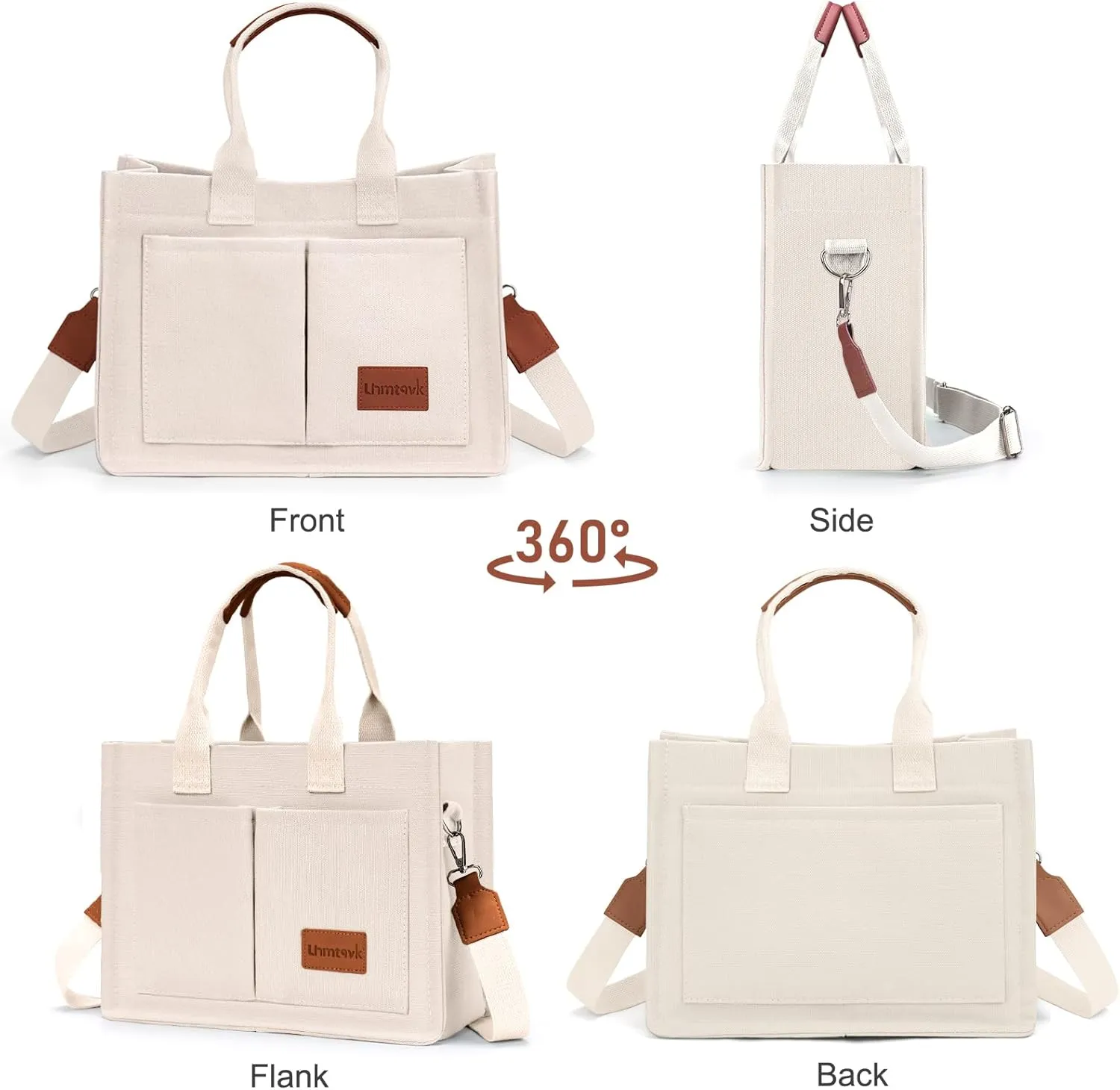 Canvas Tote Bag for Women, Large Work Purses Bible Tote