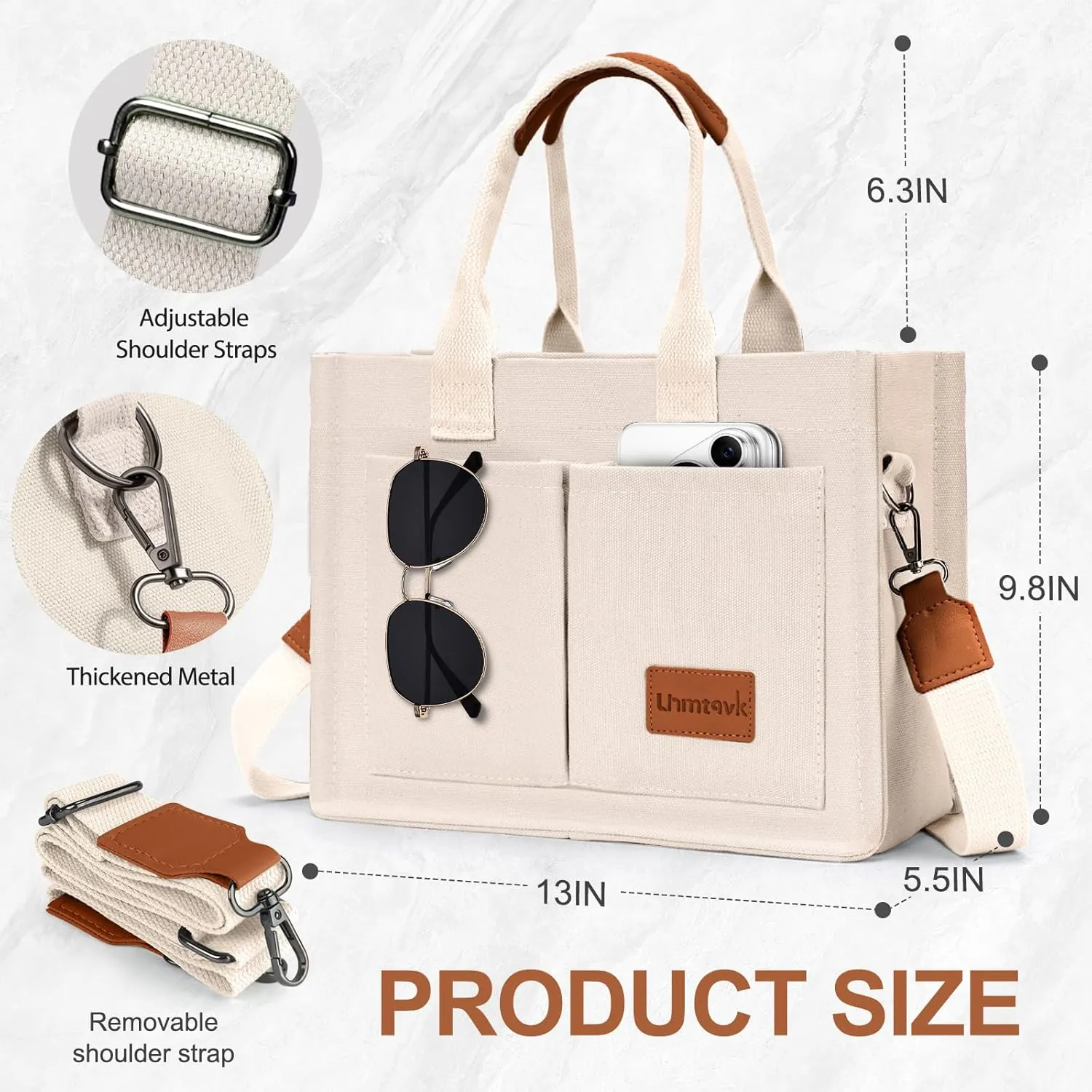 Canvas Tote Bag for Women, Large Work Purses Bible Tote