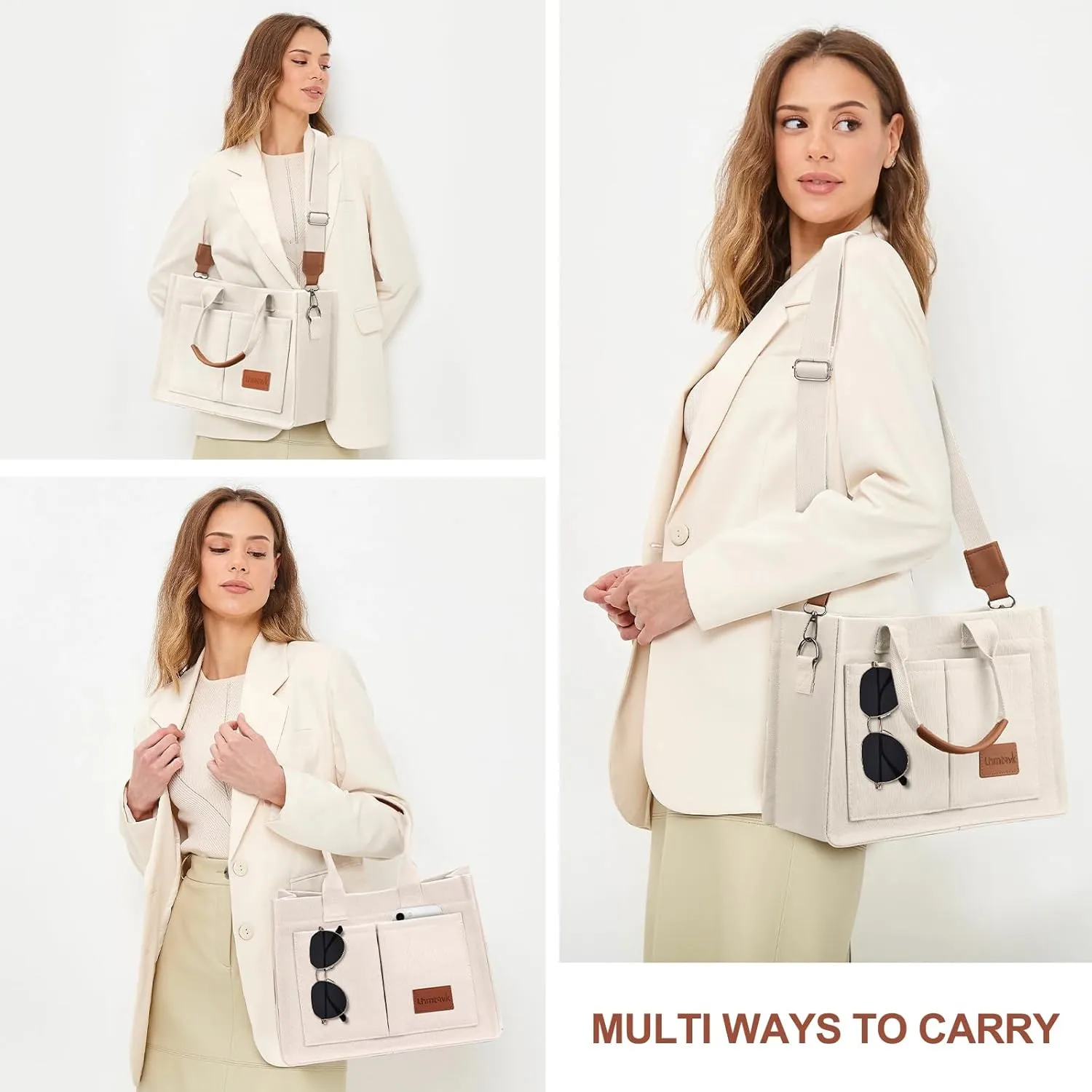 Canvas Tote Bag for Women, Large Work Purses Bible Tote