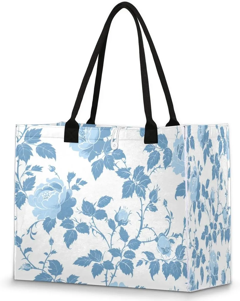 Canvas Tote Bag for Women - Reusable Tote Shoulder Bag Casual Bag for Vacation, Shopping, Work, Gym