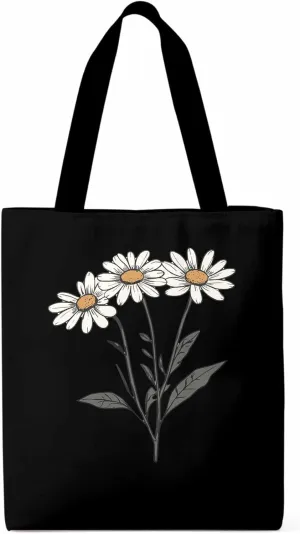 Canvas Tote Bag, Wildflowers Cottagecore Daisy Floral Aesthetic Canvas Tote Handbags for Women Shoulder Bag