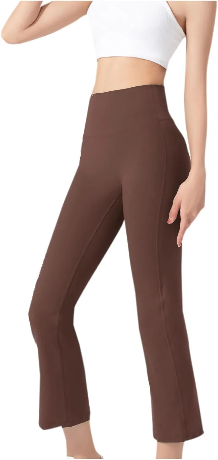 Capri Pants for Women Stretch Elastic High Waisted Wide Leg Capris Trousers Athletic Fitness Gym Yoga Leggings Active Apparel