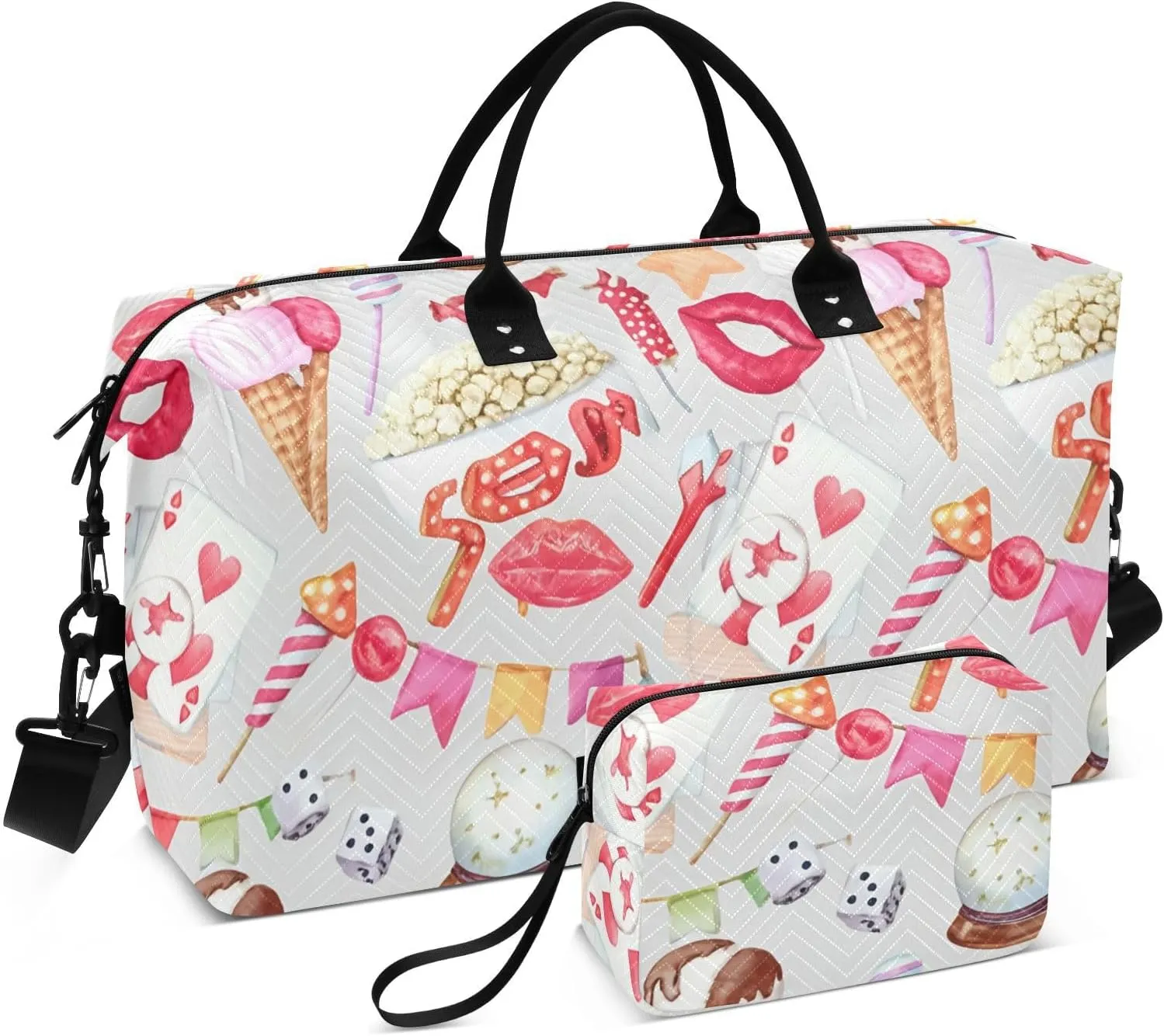 Carnival Sports Gym Bag for Women Men Travel Duffel Bag Weekend Overnight Carry on Bag with Toiletry Bag Hospital Bag for Plane Hospital Swimming Yoga Workout