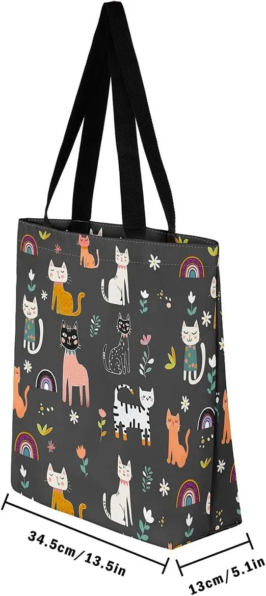 Cartoon Axolotl Canvas Tote Bag,Nautical Sea Animal Casual Reusable Handbag Ocean Fish Sandproof Beach Bag