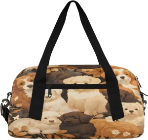 Cartoon Pet Animals Kids Duffle Bag Boys Girls Small Sport Dance Gym Bag for Overnight Travel Weekender Carry On