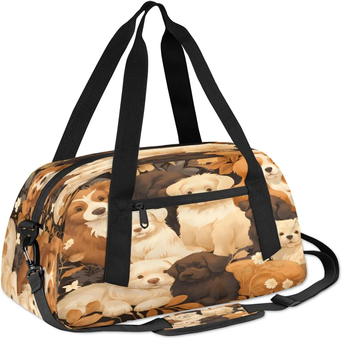 Cartoon Pet Animals Kids Duffle Bag Boys Girls Small Sport Dance Gym Bag for Overnight Travel Weekender Carry On