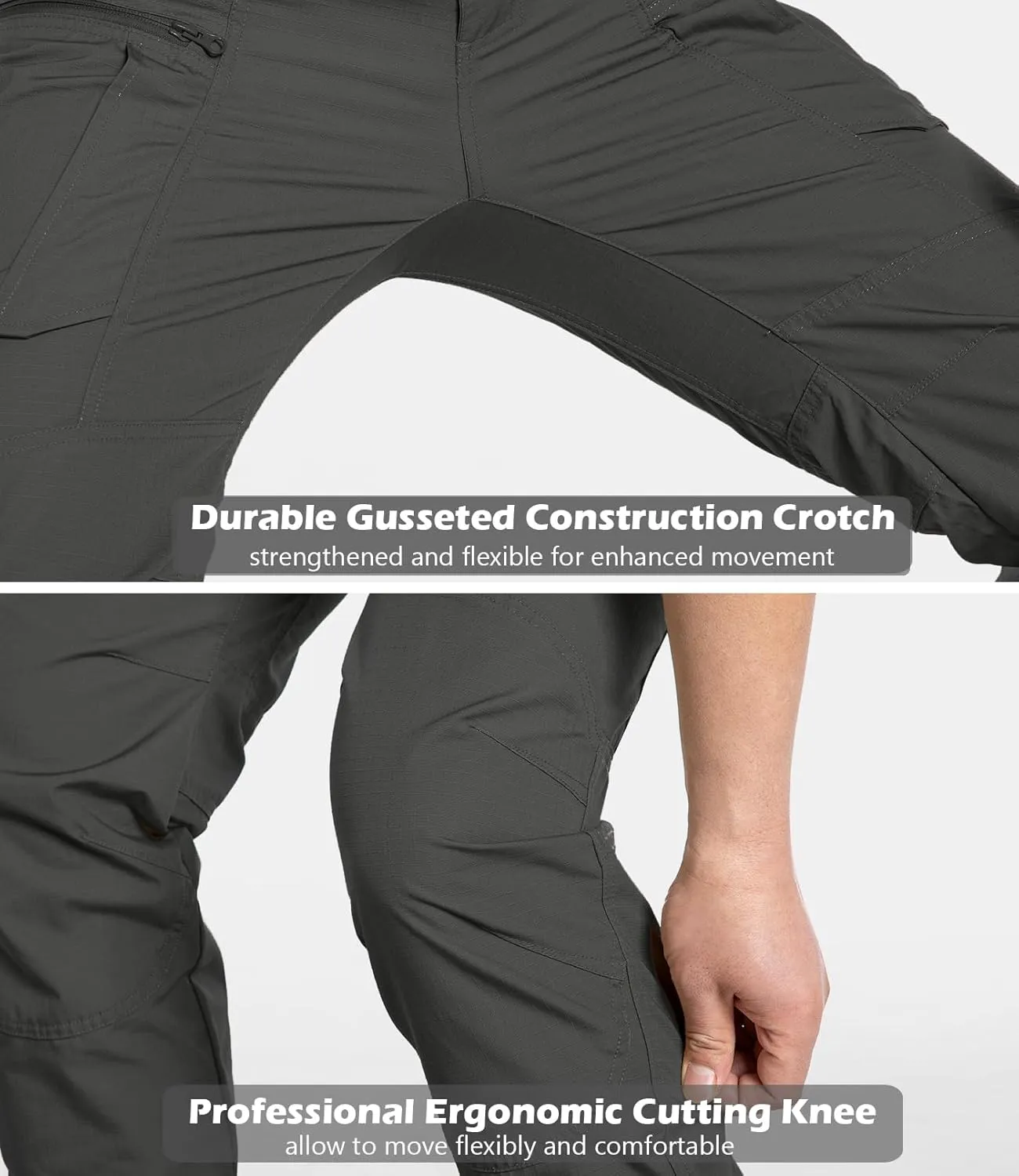 CARWORNIC Men's Lightweight Tactical Pants Ripstop Military Cargo Pants Water Resistant Outdoor Hiking Work Pants
