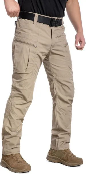 CARWORNIC Men's Lightweight Tactical Pants Ripstop Military Cargo Pants Water Resistant Outdoor Hiking Work Pants